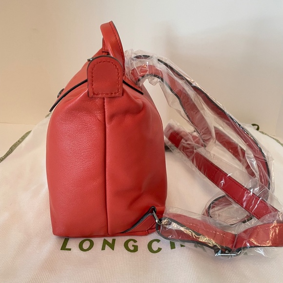 Longchamp Le Pliage Cuir Leather Backpack Terracotta - Picture 4 of 15